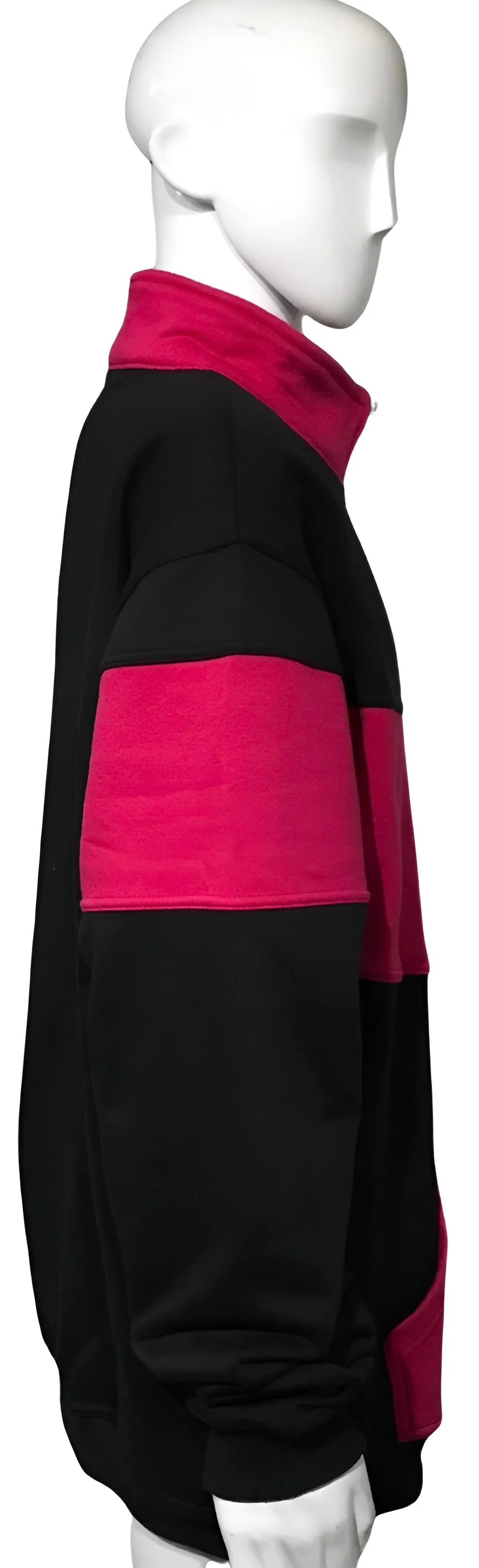 ^23^ (BLACK-HOT PINK) ZIP UP TRACK JACKETS (CUT & SEW) (UNISEX)