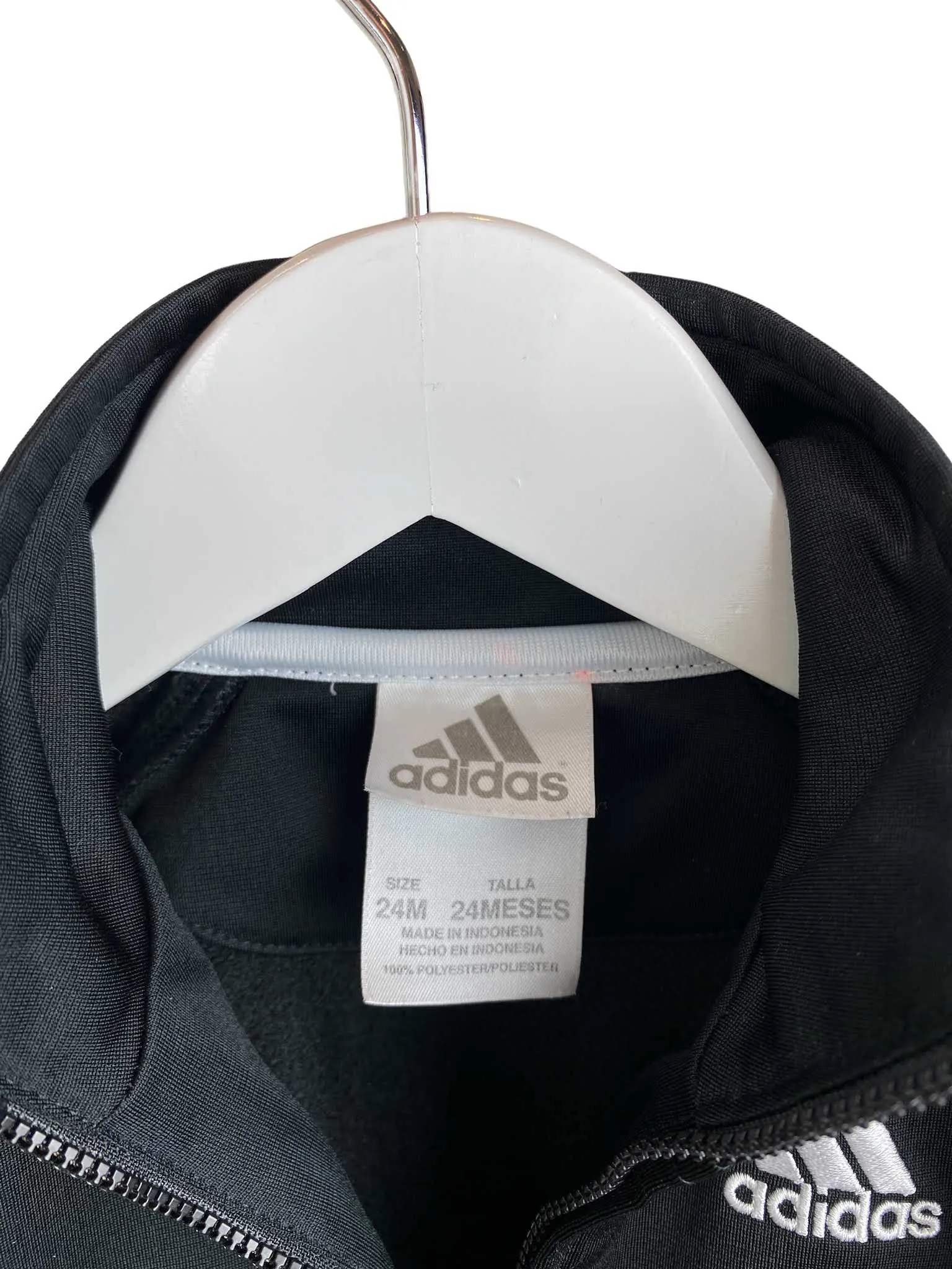 Adidas, Baby Boy Track Jacket, Black/White, Size 24M