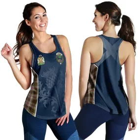 Anderson Dress Tartan Women's Racerback Tanks with Family Crest and Scottish Thistle Vibes Sport Style