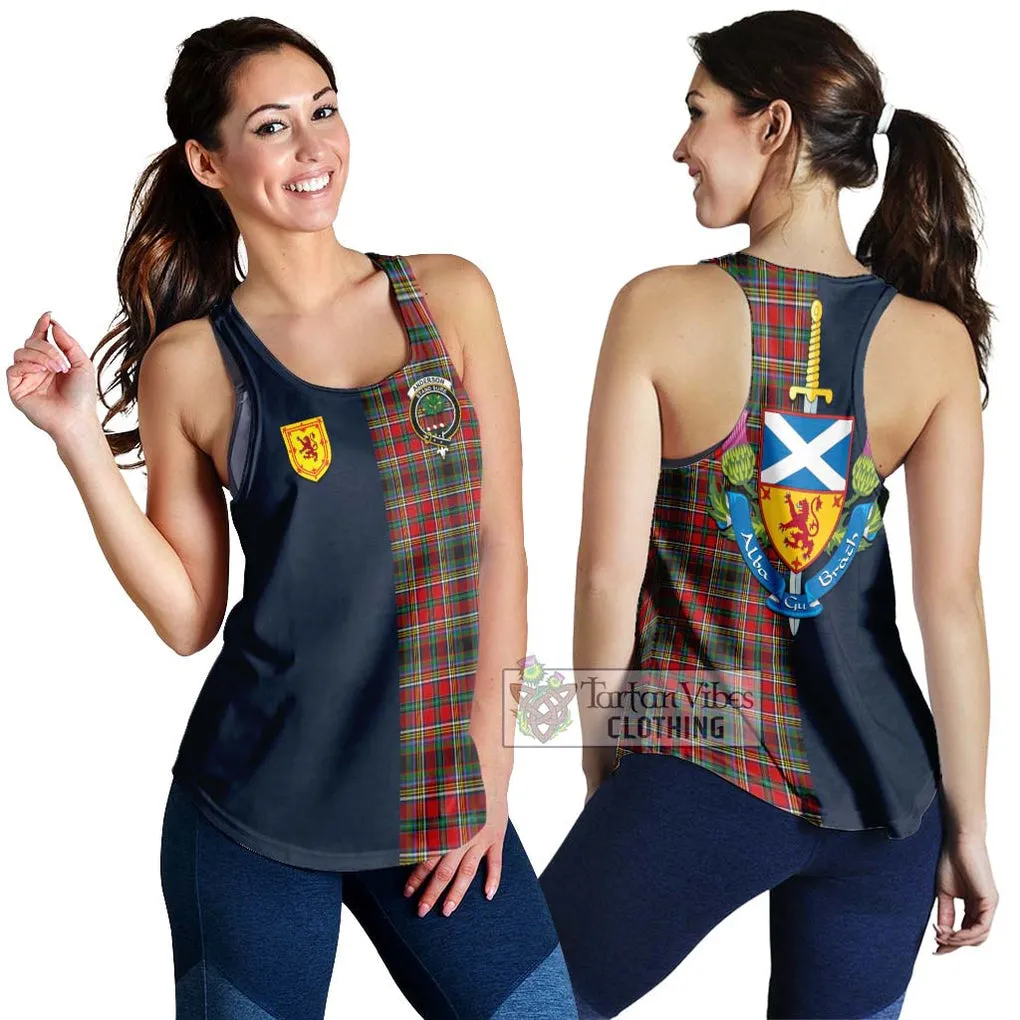 Anderson of Arbrake Tartan Women's Racerback Tanks Alba with Scottish Lion Royal Arm Half Style