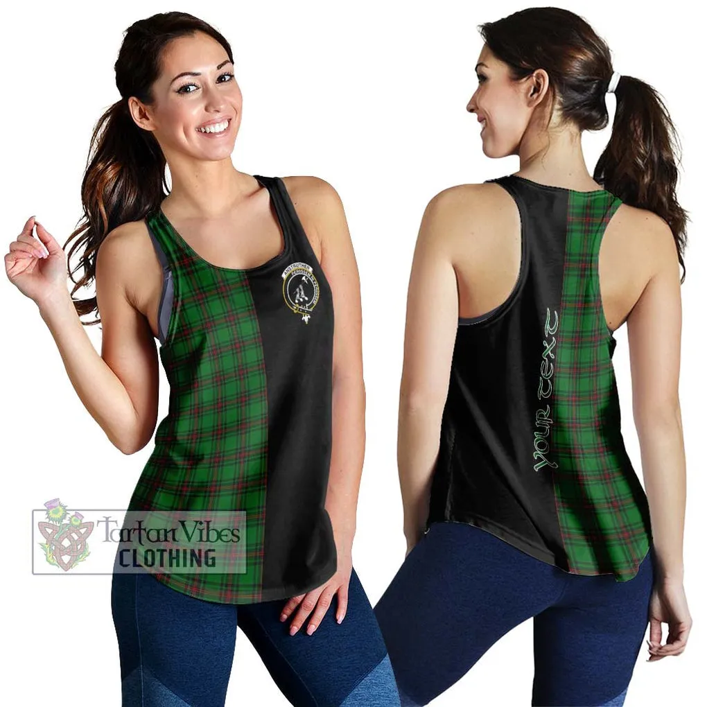 Anstruther Tartan Women's Racerback Tanks with Family Crest and Half Of Me Style