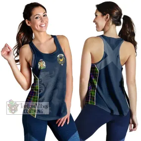 Arnott Tartan Women's Racerback Tanks with Family Crest and Lion Rampant Vibes Sport Style