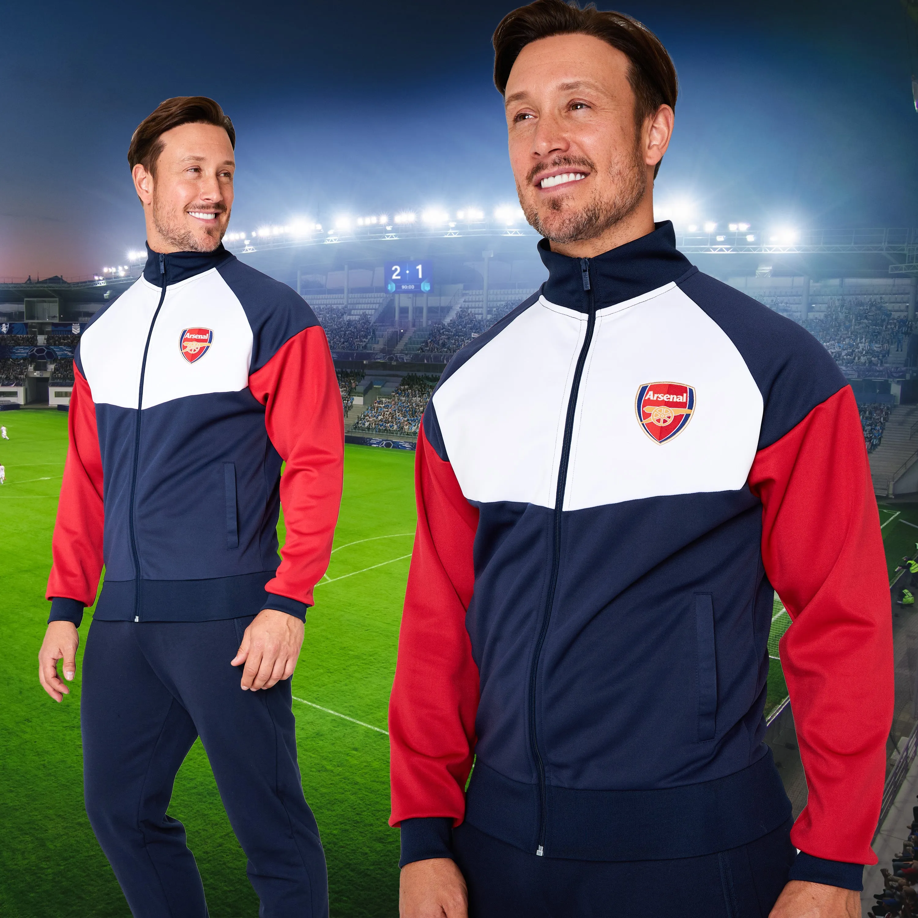 Arsenal F.C. Mens Zip Up Track Jacket with Pockets