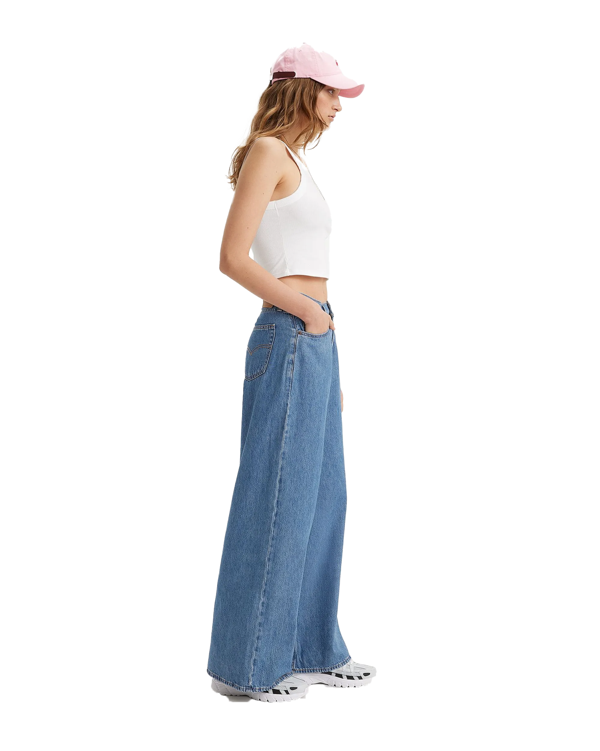 Baggy Dad Wide Leg Jeans in Cause And Effect