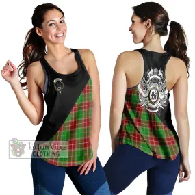 Baxter Modern Tartan Women's Racerback Tanks with Family Crest and Military Logo Style