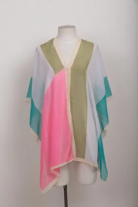 BEACH SHAWL PEARL BUTTON COVER UP