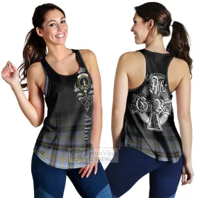 Bell Tartan Women's Racerback Tanks Featuring Alba Gu Brath Family Crest Celtic Inspired