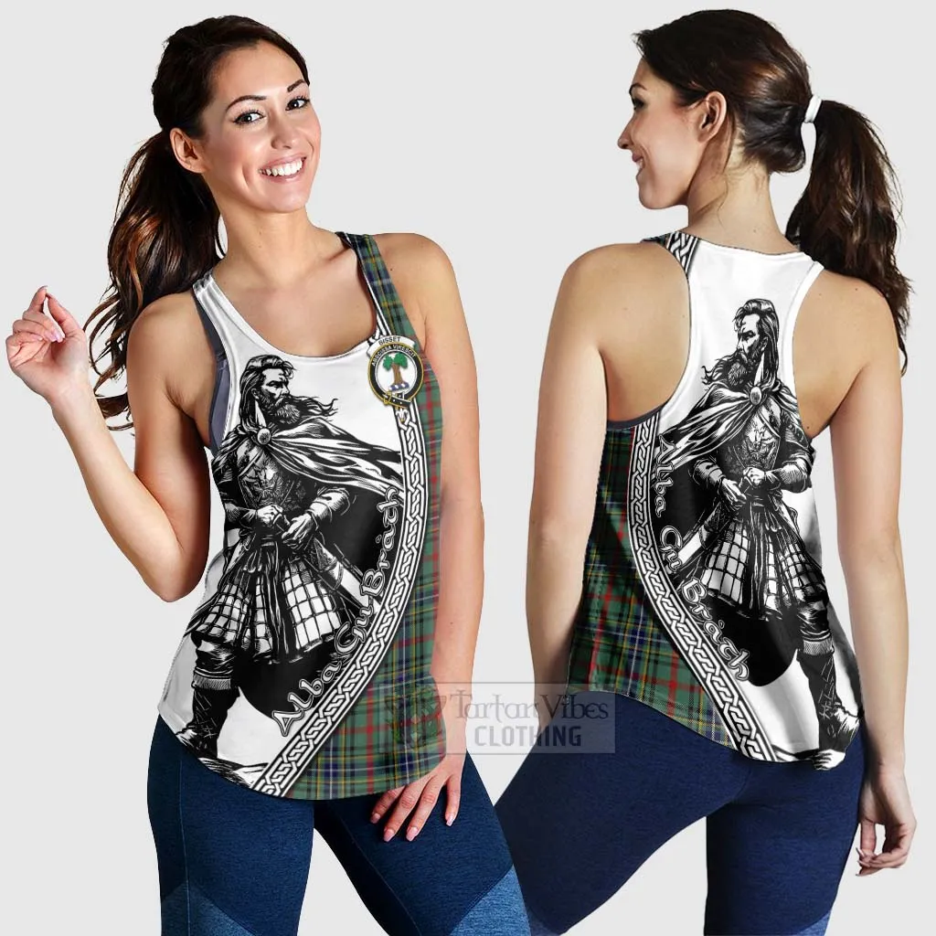 Bisset Tartan Clan Crest Women's Racerback Tanks with Highlander Warrior Celtic Style