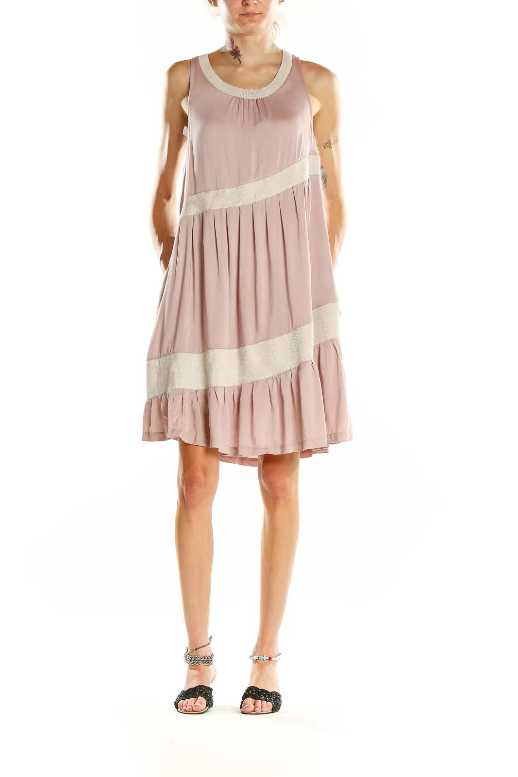 Blush Tiered Sleeveless Midi Dress