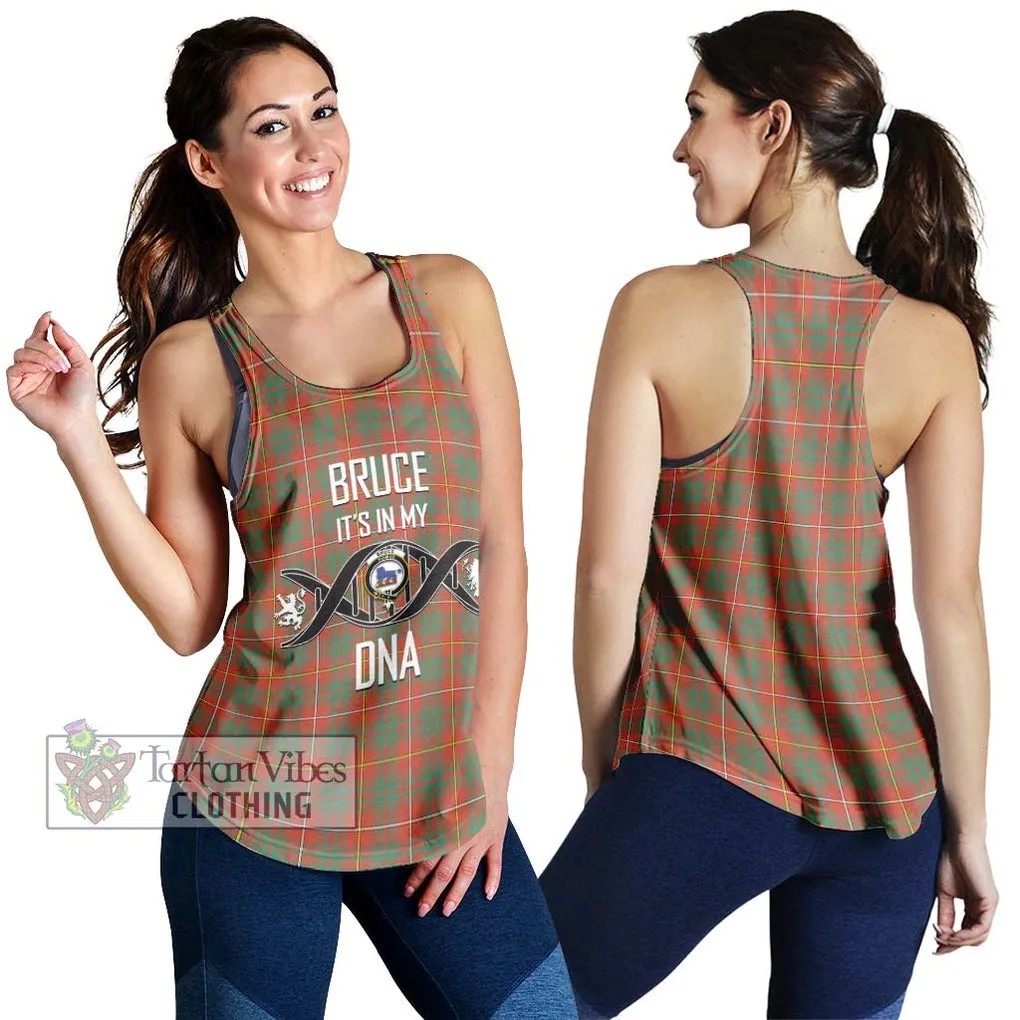 Bruce Ancient Tartan Women's Racerback Tanks with Family Crest DNA In Me Style