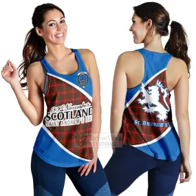 Bruce Family Crest Tartan Women's Racerback Tanks Celebrate Saint Andrew's Day in Style