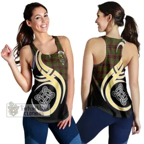 Buchan Tartan Women's Racerback Tanks with Family Crest and Celtic Symbol Style