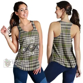 Burns Check Tartan Women's Racerback Tanks with Family Crest DNA In Me Style