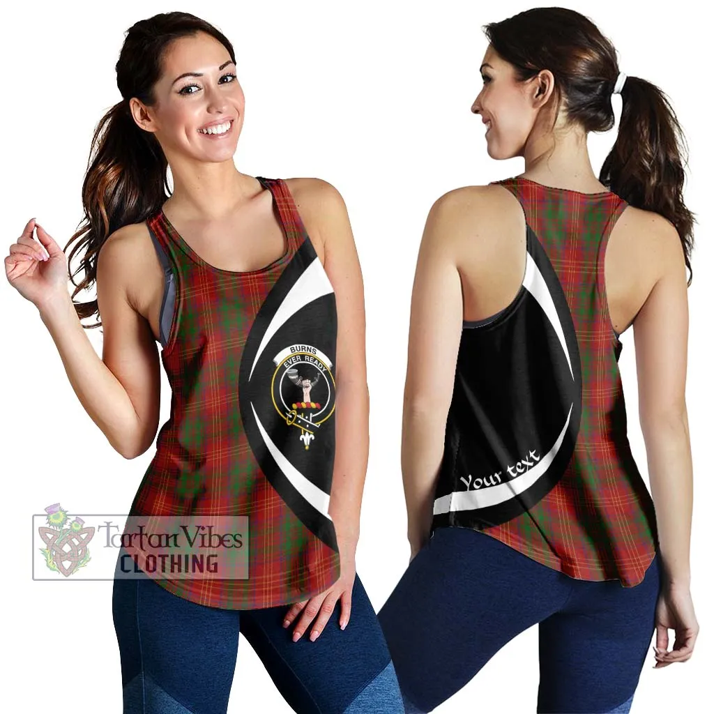 Burns Tartan Women's Racerback Tanks with Family Crest Circle Style