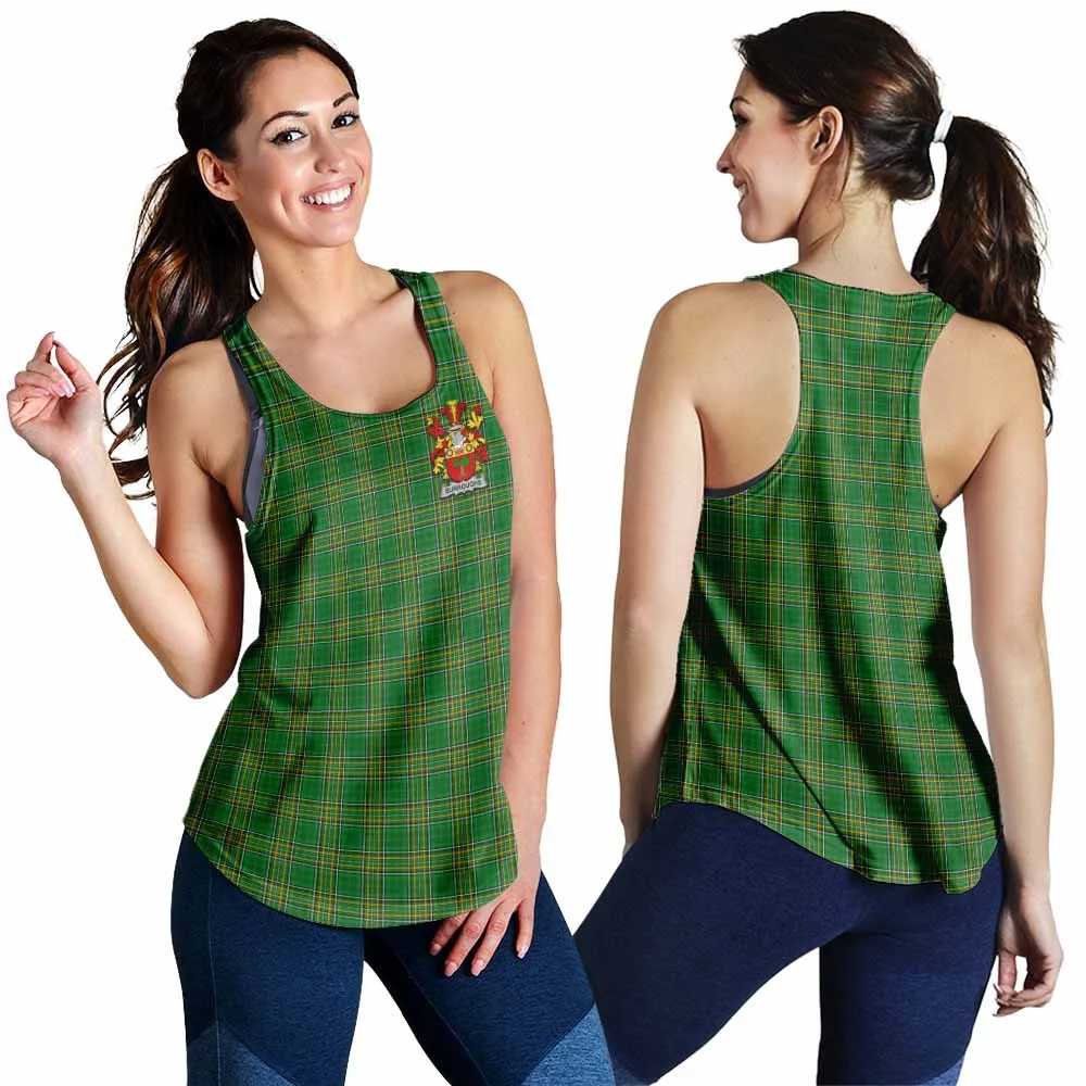 Burroughs Irish Clan Tartan Women's Racerback Tanks with Coat of Arms