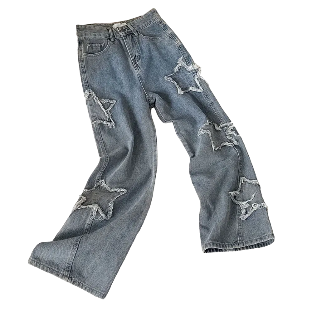 Calça Jeans Baggy Estrela Feminina