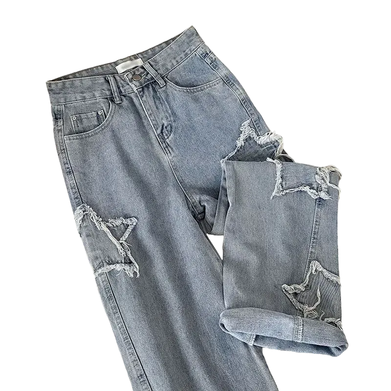 Calça Jeans Baggy Estrela Feminina