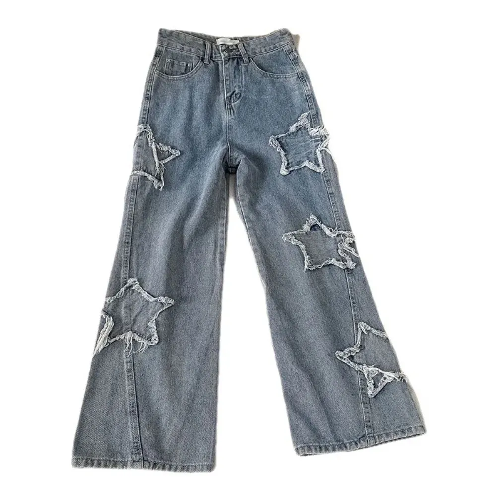 Calça Jeans Baggy Estrela Feminina