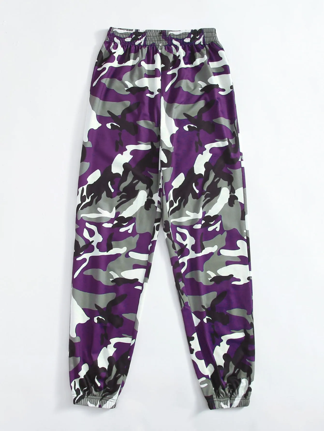 Camo Elastic Waist Sweatpants