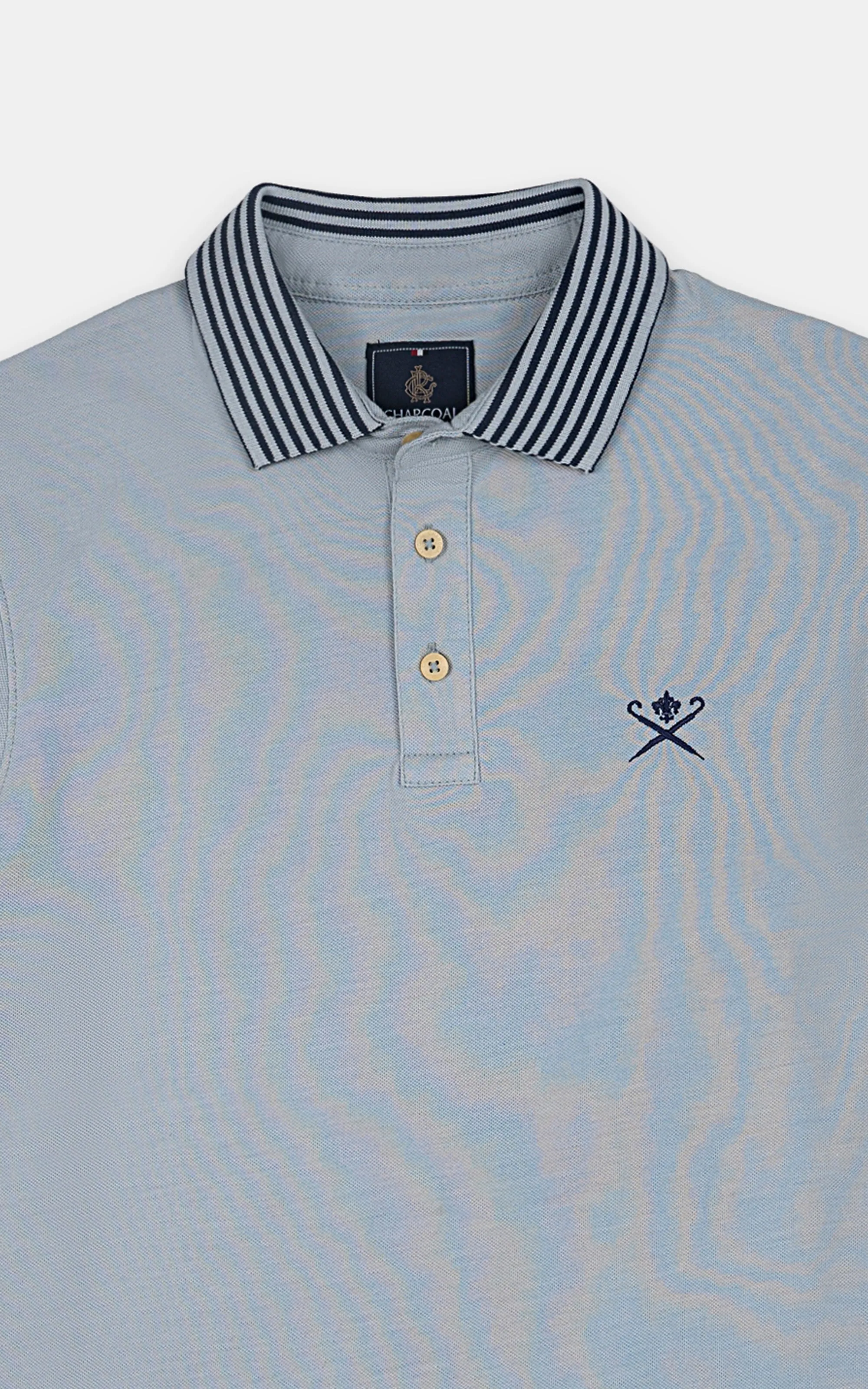 CLASSIC POLO JACQUARD COLLAR SKY BLUE