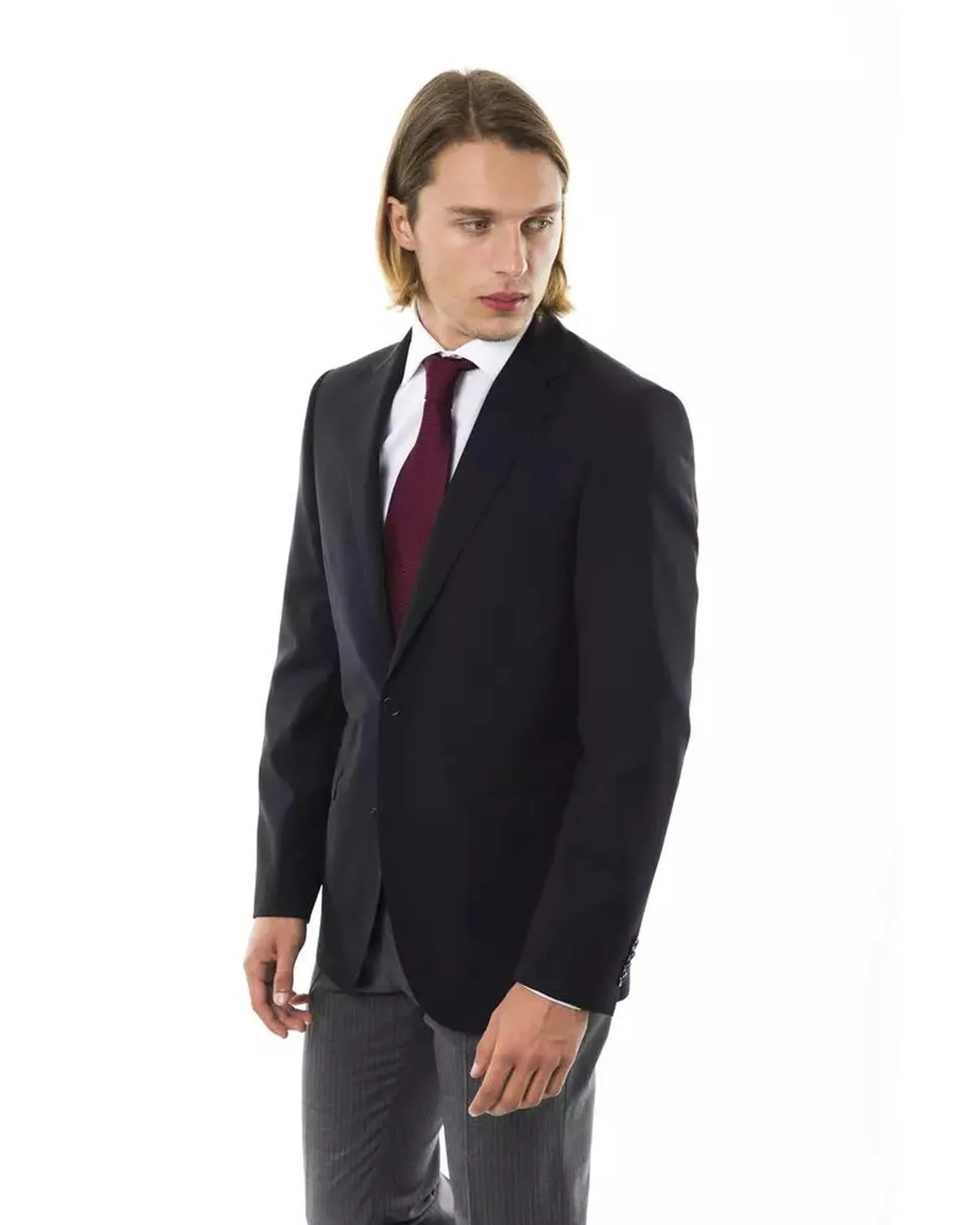 Classic Wool Blazer with Lapels and Flap Pockets