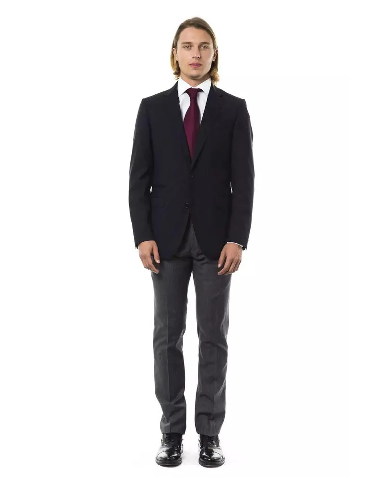 Classic Wool Blazer with Lapels and Flap Pockets