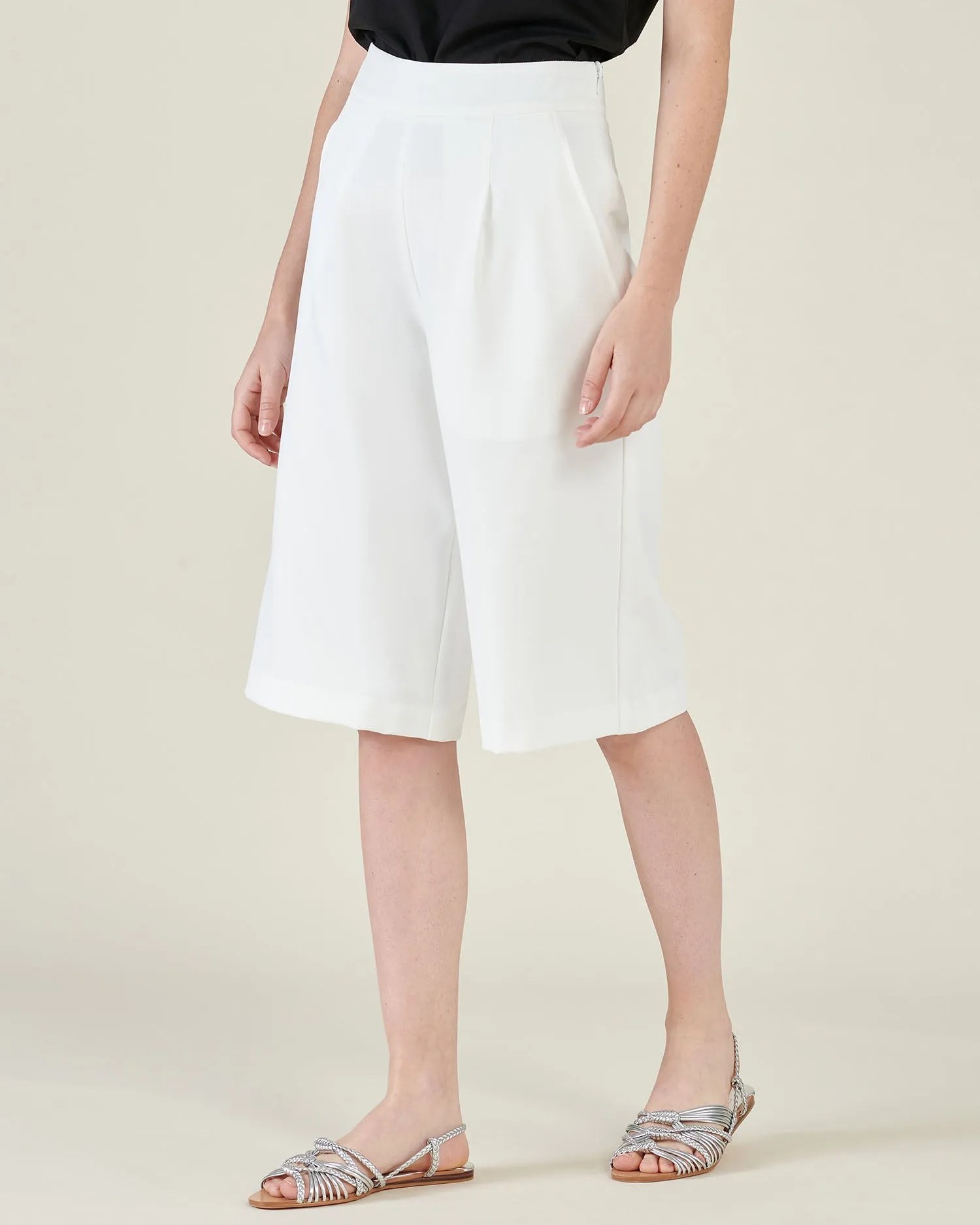 Cropped culotte trousers