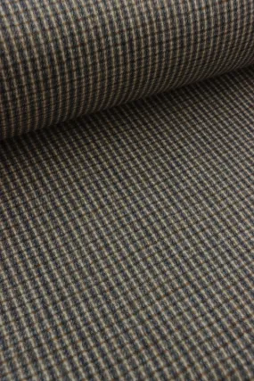 Denim/Linen/Cinnamon Box Plaid Melton Double Weave Wool | By The Half Yard