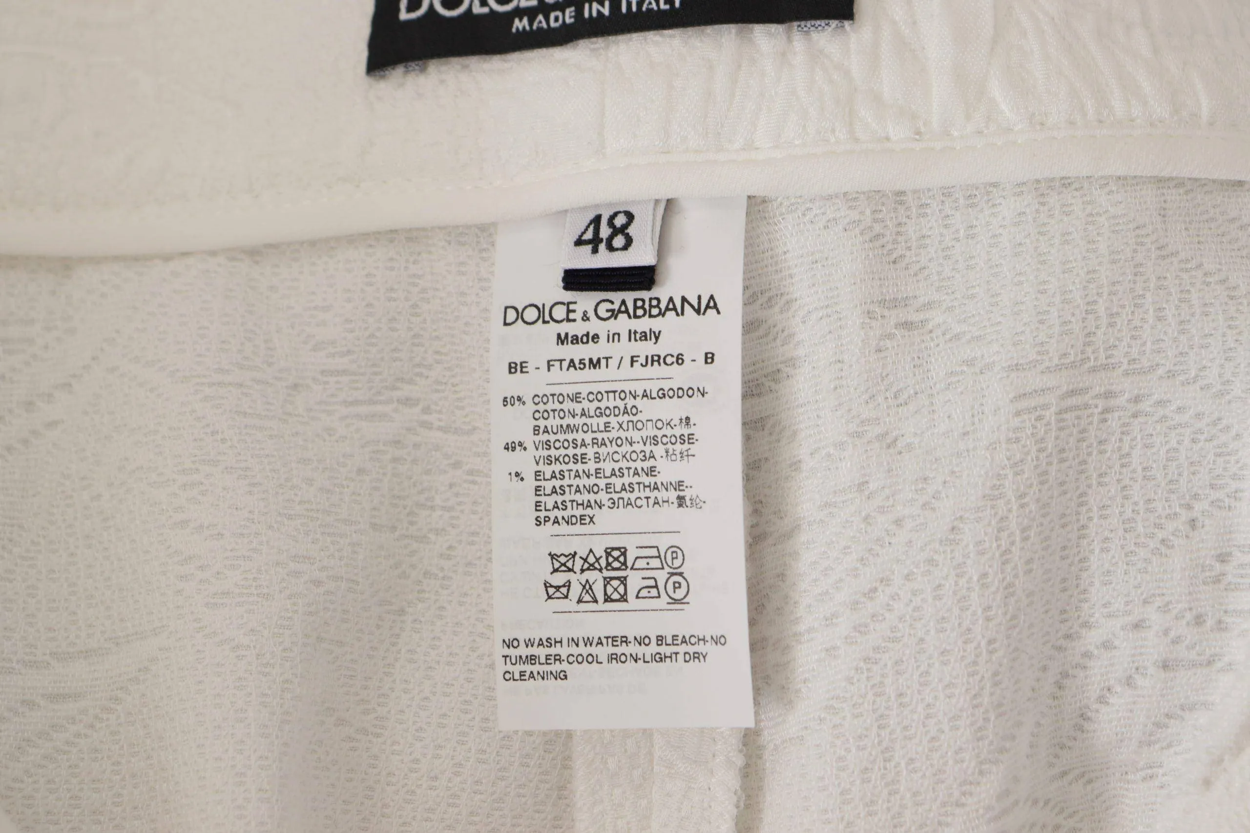 Dolce & Gabbana White High Waist Culotte Cotton Shorts