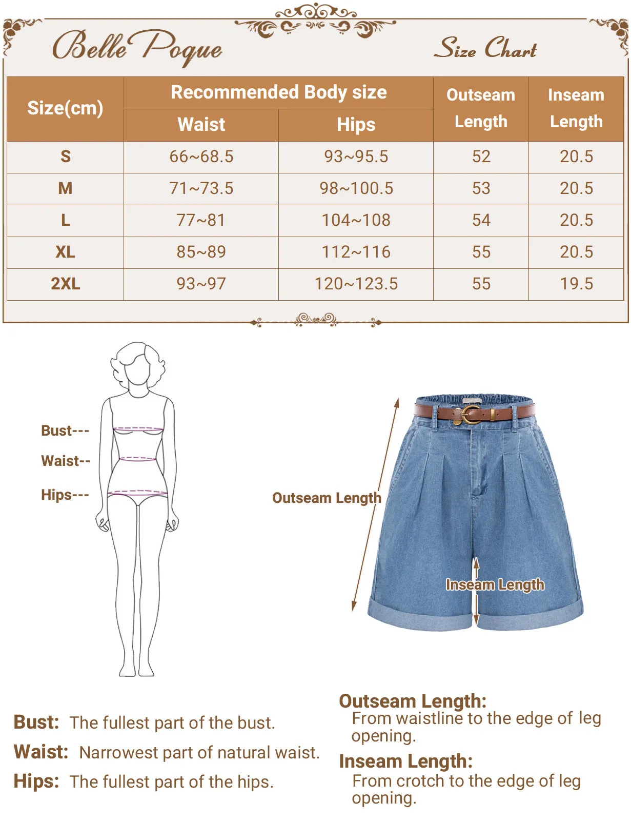 Elastic Waist Fold-up Leg Opening Short Jeans