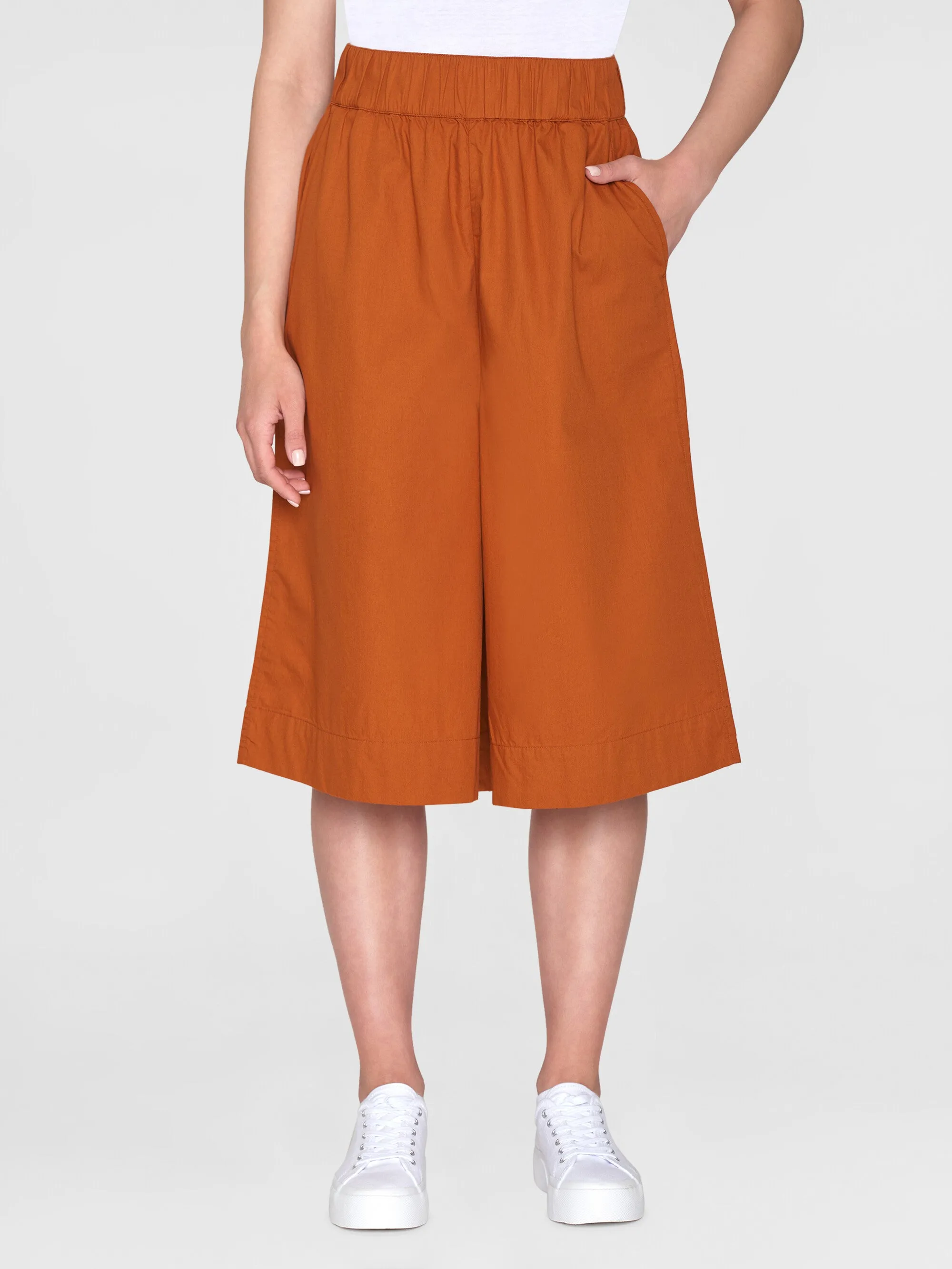 EVE culotte high-rise extra wide shorts - GOTS/Vegan - Leather Brown