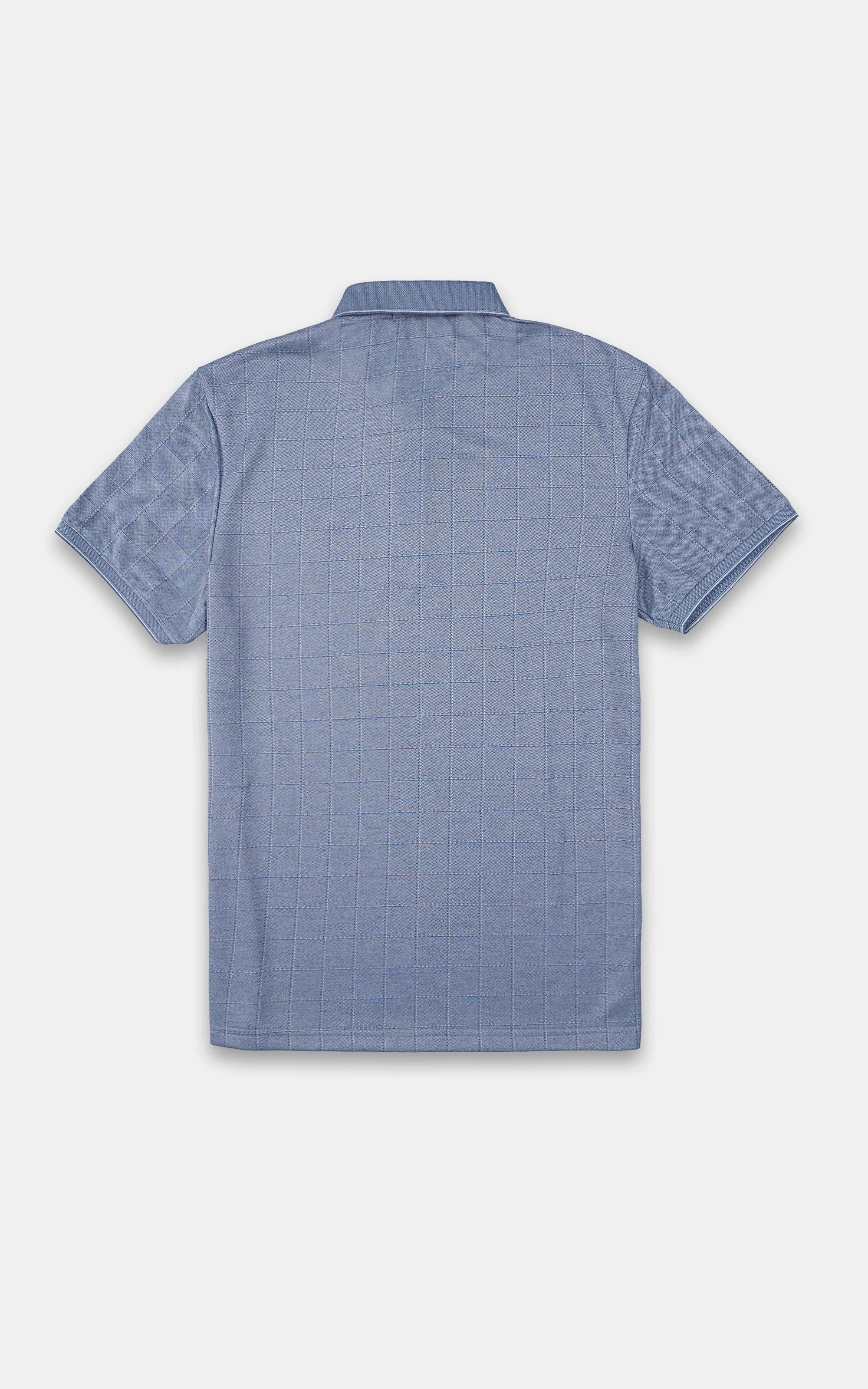 EXECUTIVE POLO JACQUARD COLLAR BLUE