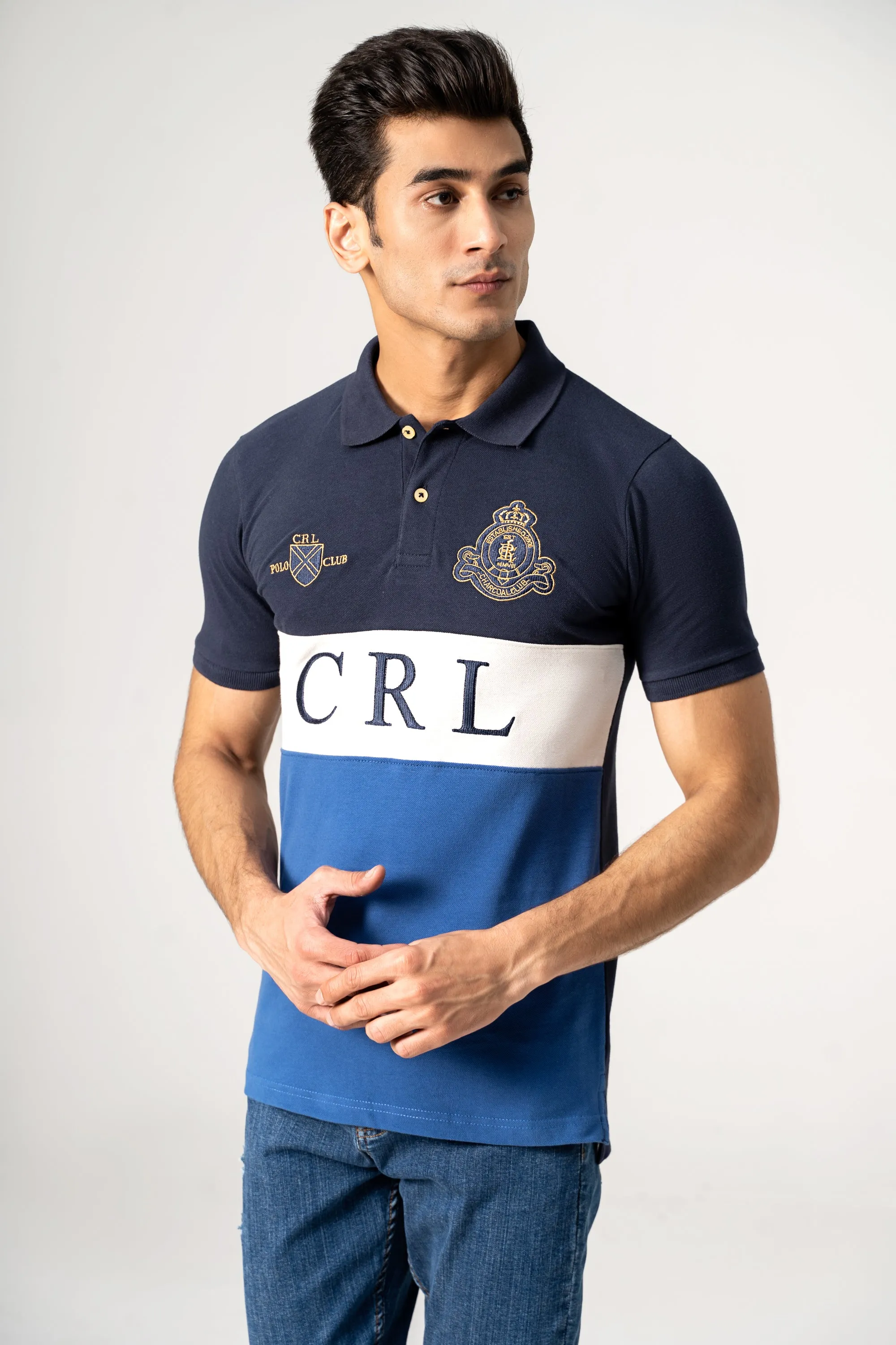 FASHION POLO NAVY WHITE BLUE