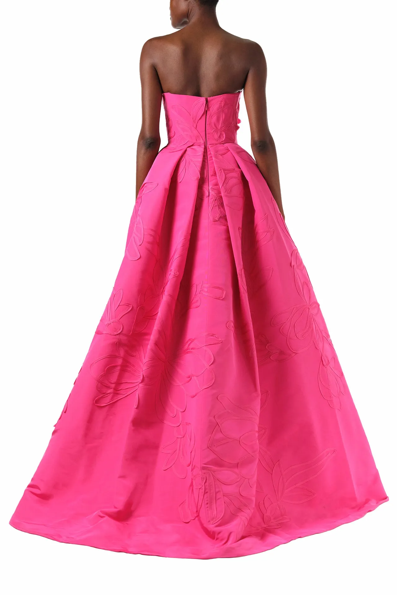 Floral Embossed Ball Gown