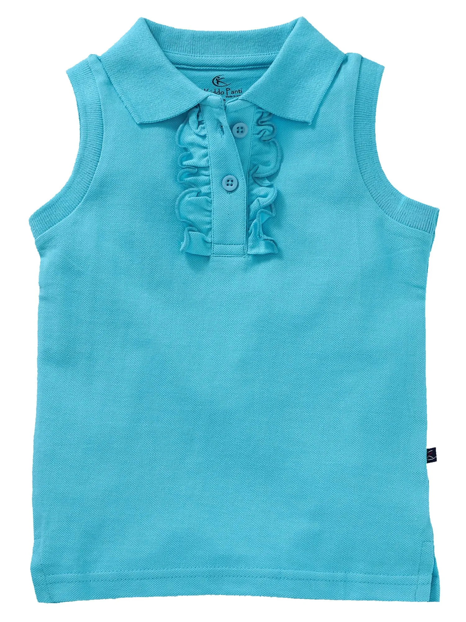 Girls Sleeveless Cotton Polo Tee-Pack of 2