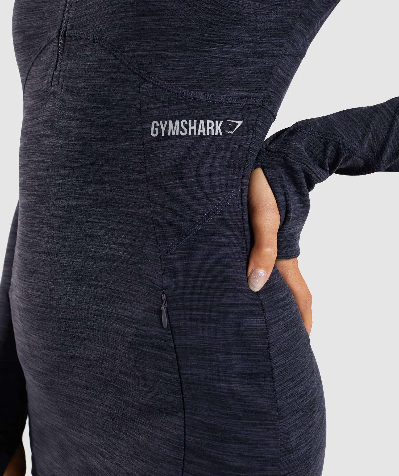 Gymshark Limit 1/2 Zip Pullover - Black Marl