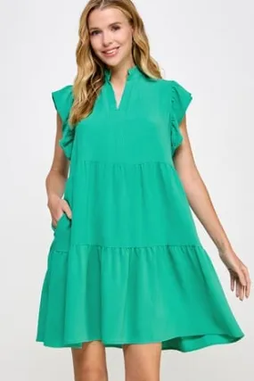 Jade Ruffle sleeve dress