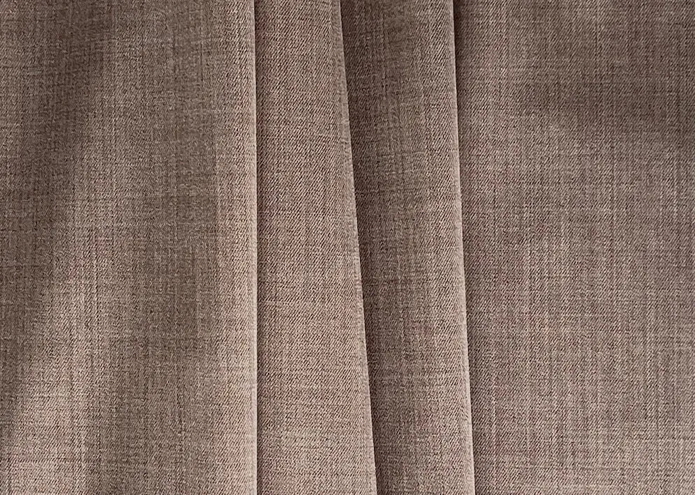 Lighter-Weight Heathered Tawny Mushroom Super 130s Selvedged Stretch Wool Twill