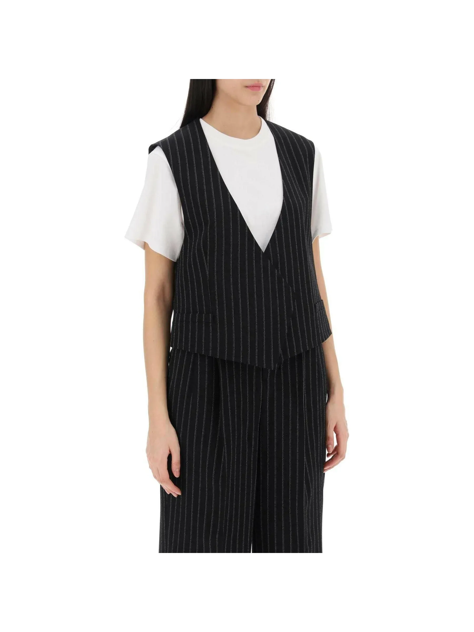 Pinstriped Wool Vest