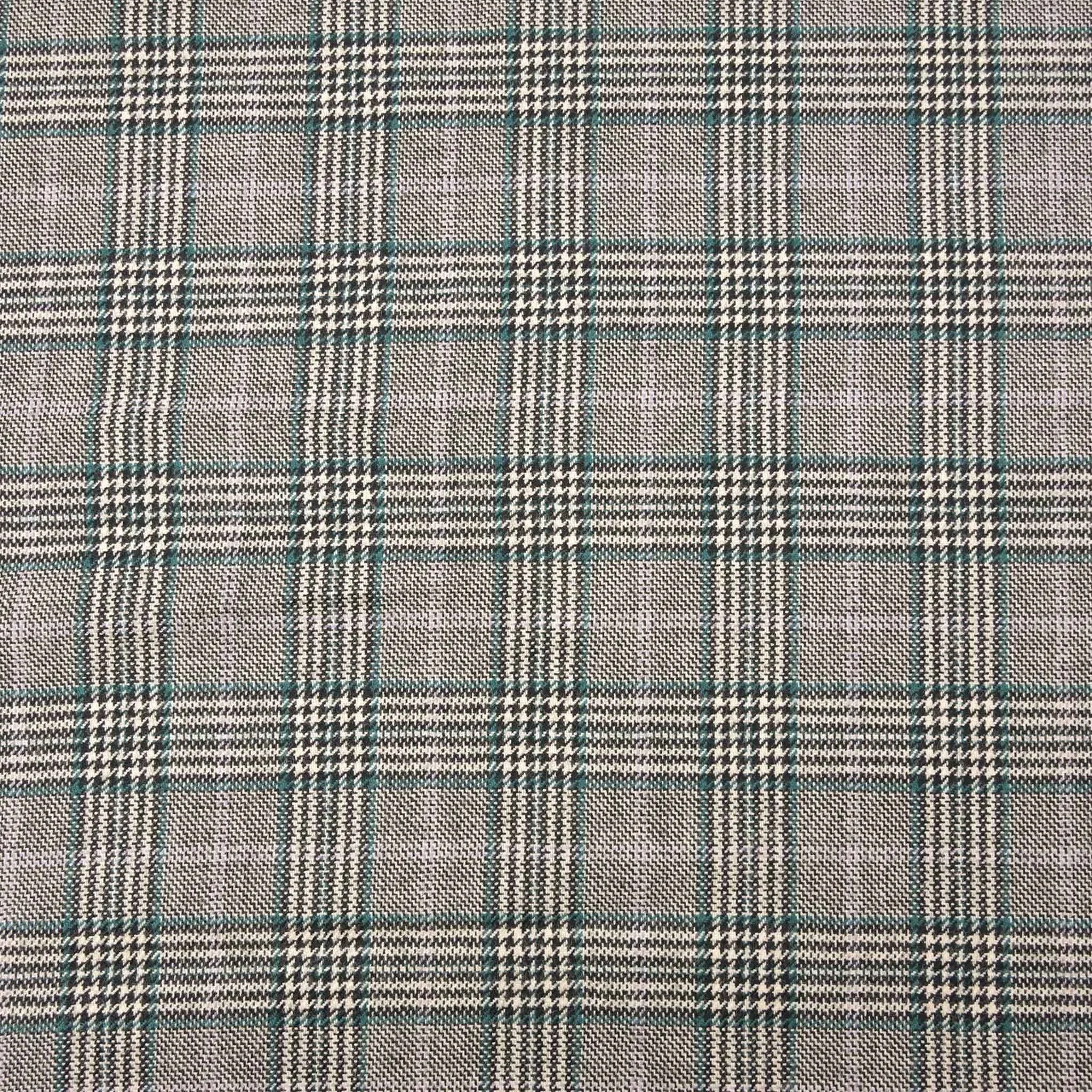 Plaid Virgin Wool Suiting Fabric 97429