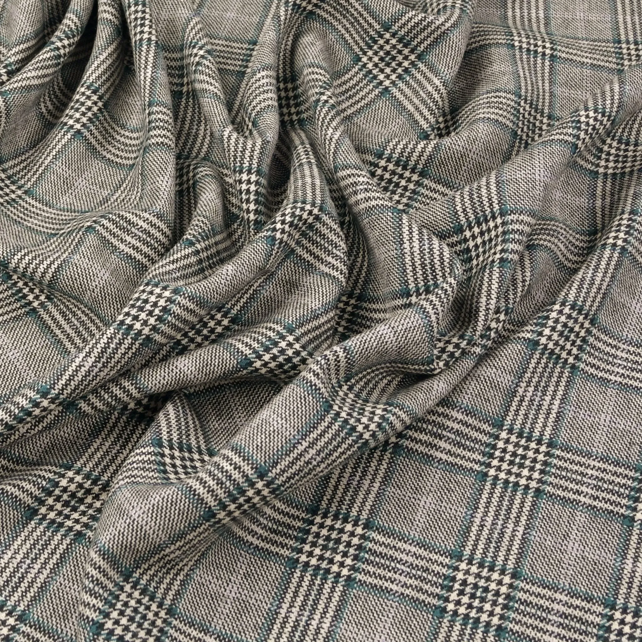 Plaid Virgin Wool Suiting Fabric 97429