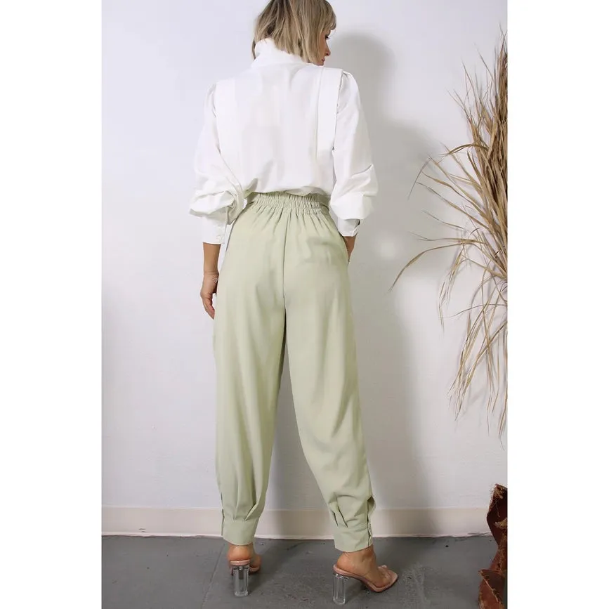 Pleated Pants LEMON GREEN