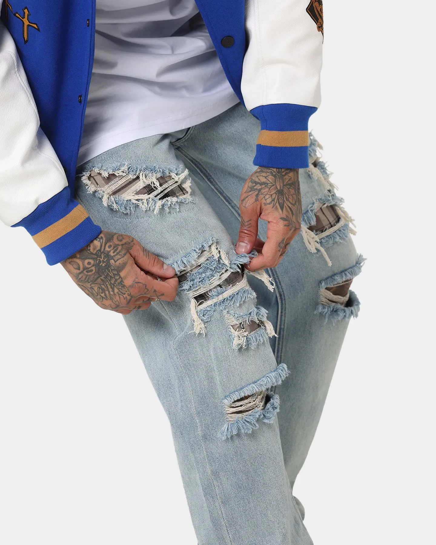 Saint Morta Prima Baggy Distressed Jeans Blue