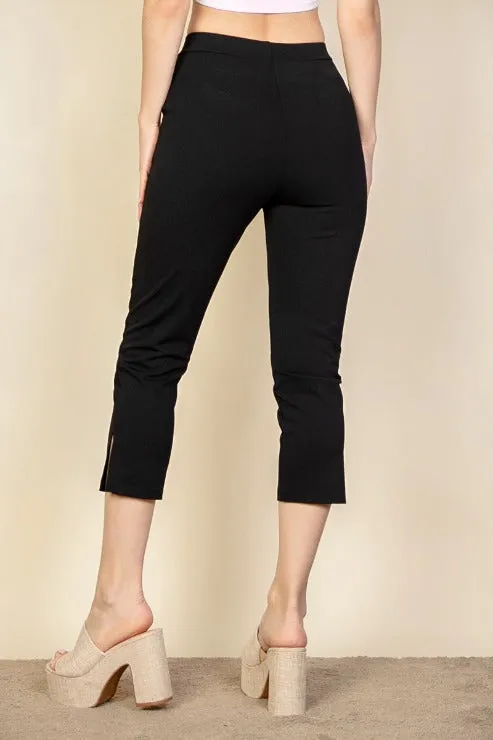 Slit Hem Cropped Pants