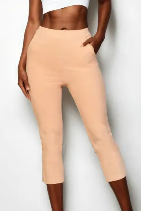 Slit Hem Cropped Pants