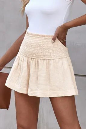 Smocked Waist Culotte Shorts