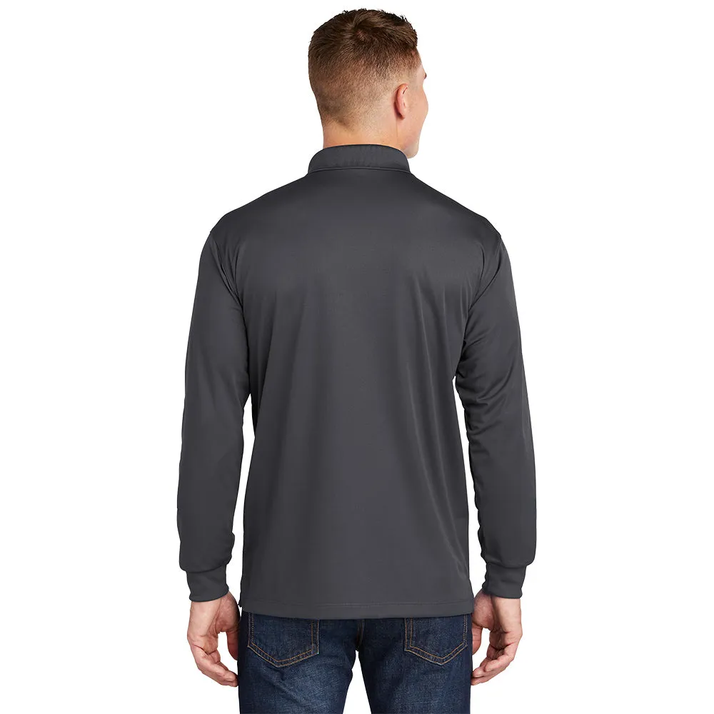 Sport-Tek® Long Sleeve Micropique Sport-Wick® Polo - Iron Grey