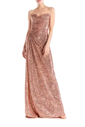 Strapless Sequin Column Gown