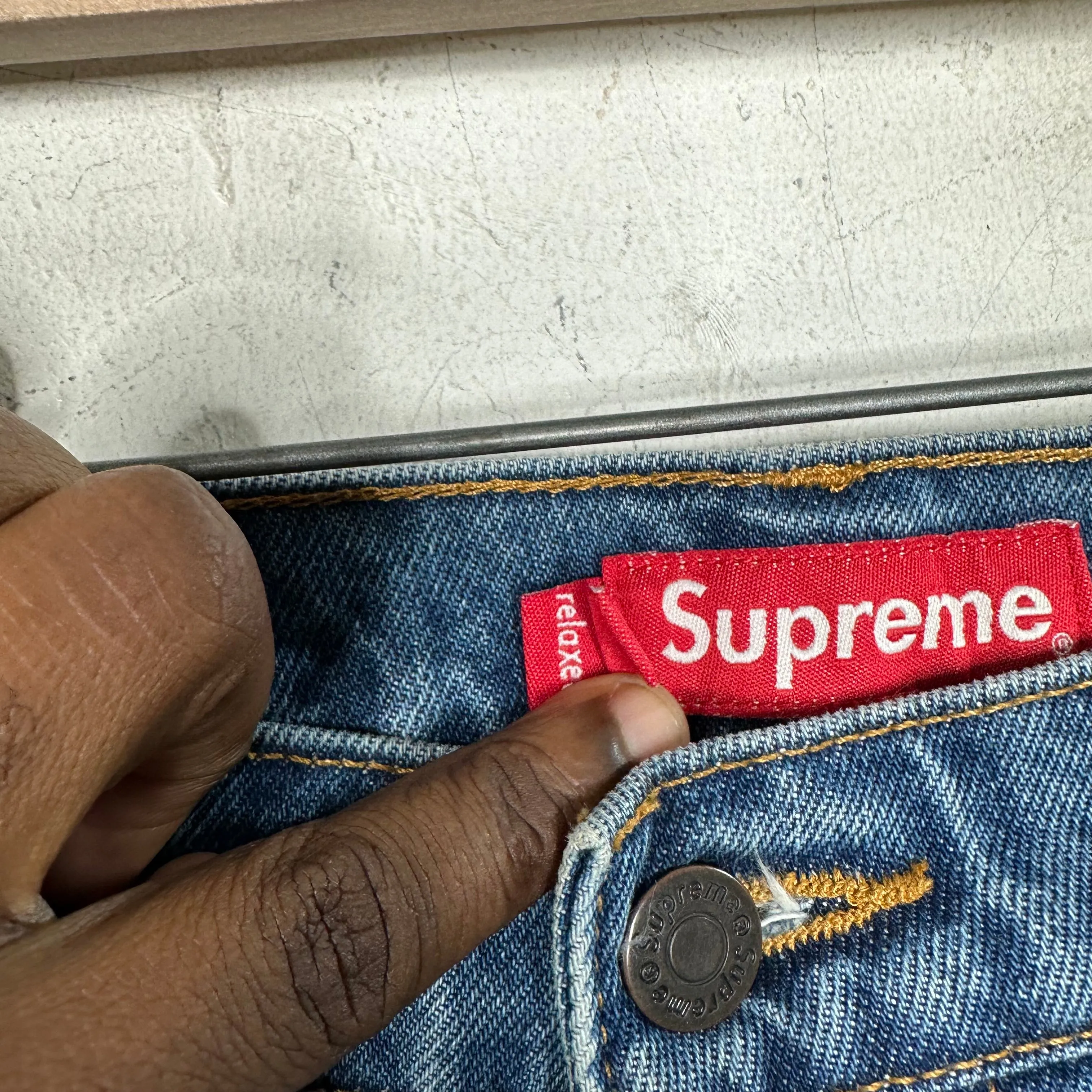 Supreme Baggy Stone Wash Denim Pants