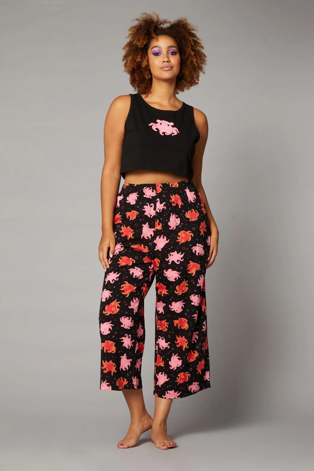 Swimming Octopus Print Pant